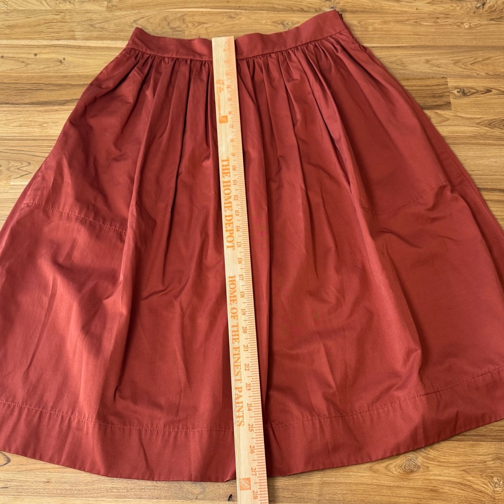 NWT Zara Woman Skirt Dark Orange Midi Skirt Side Zipper - Picture 4 of 10